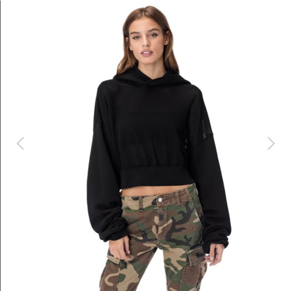 Mesh Cropped Amiri Hoodie
